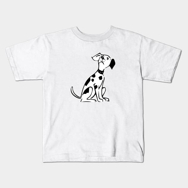 Dalmatian Dog Illustration Kids T-Shirt by Wilcox PhotoArt